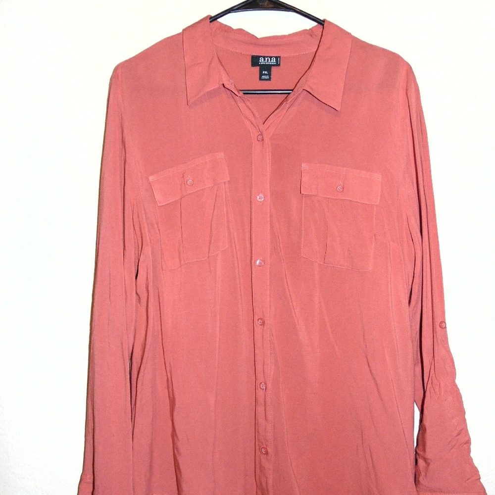 Pink button up blouse